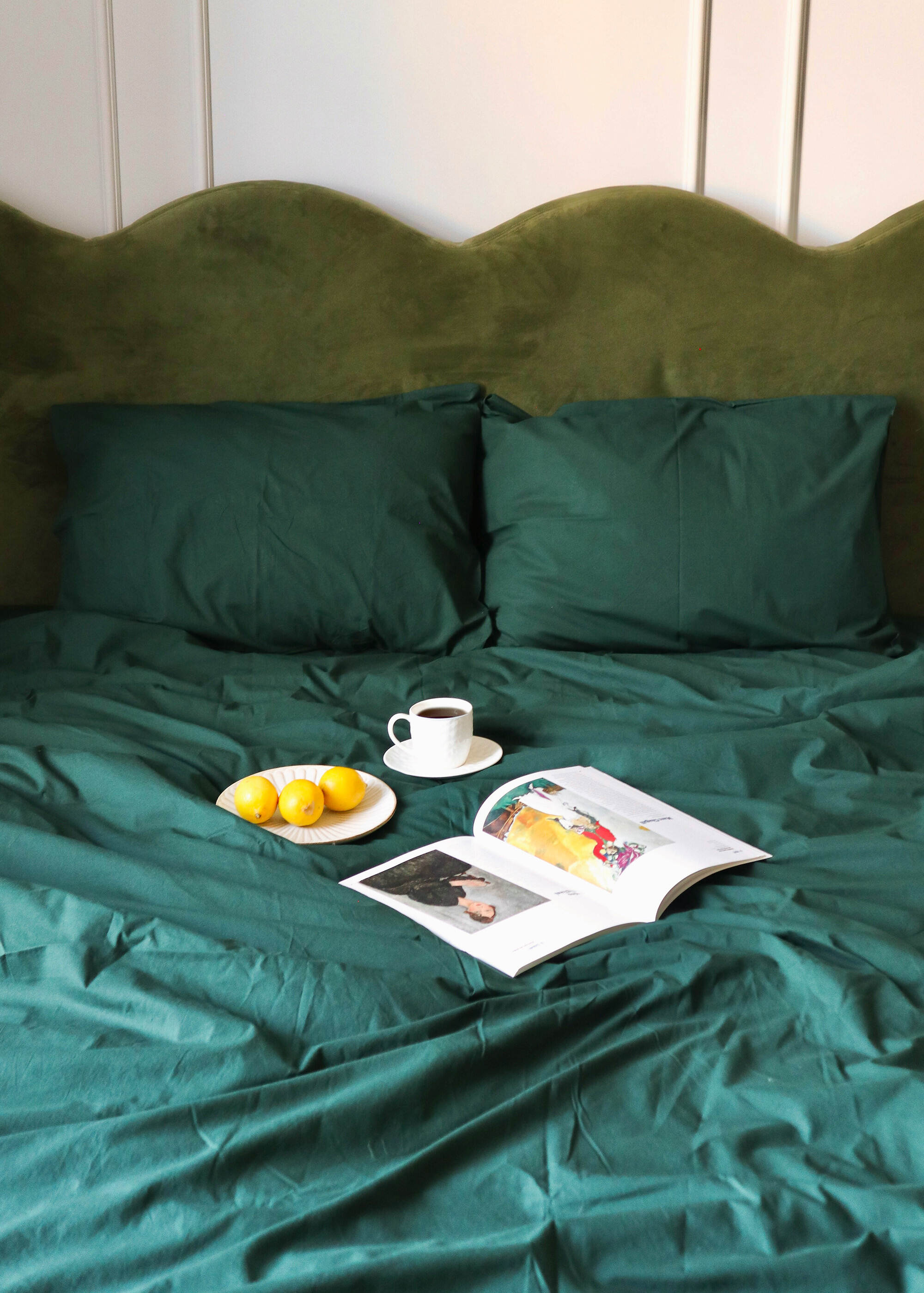 Stonewashed Cotton Green Duvet Set