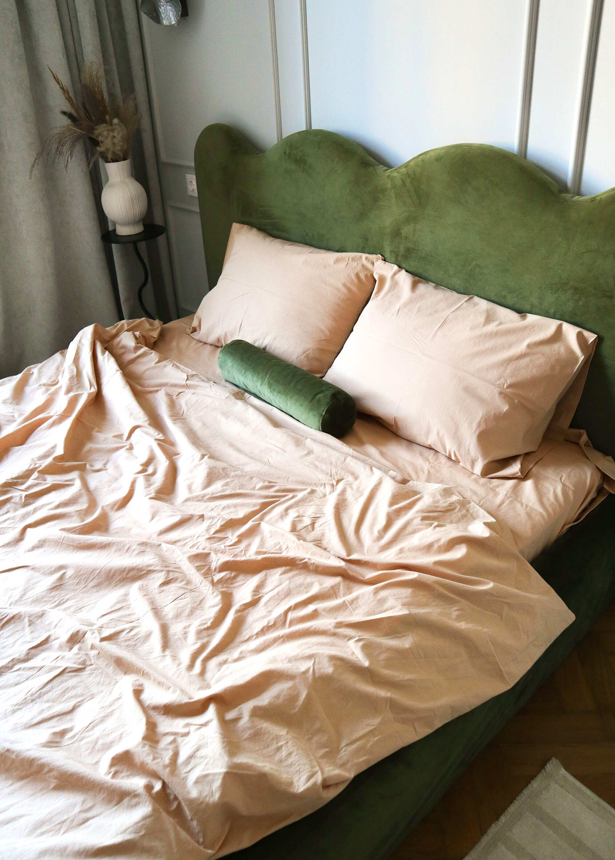 Stonewashed Cotton Duvet Set in Beige