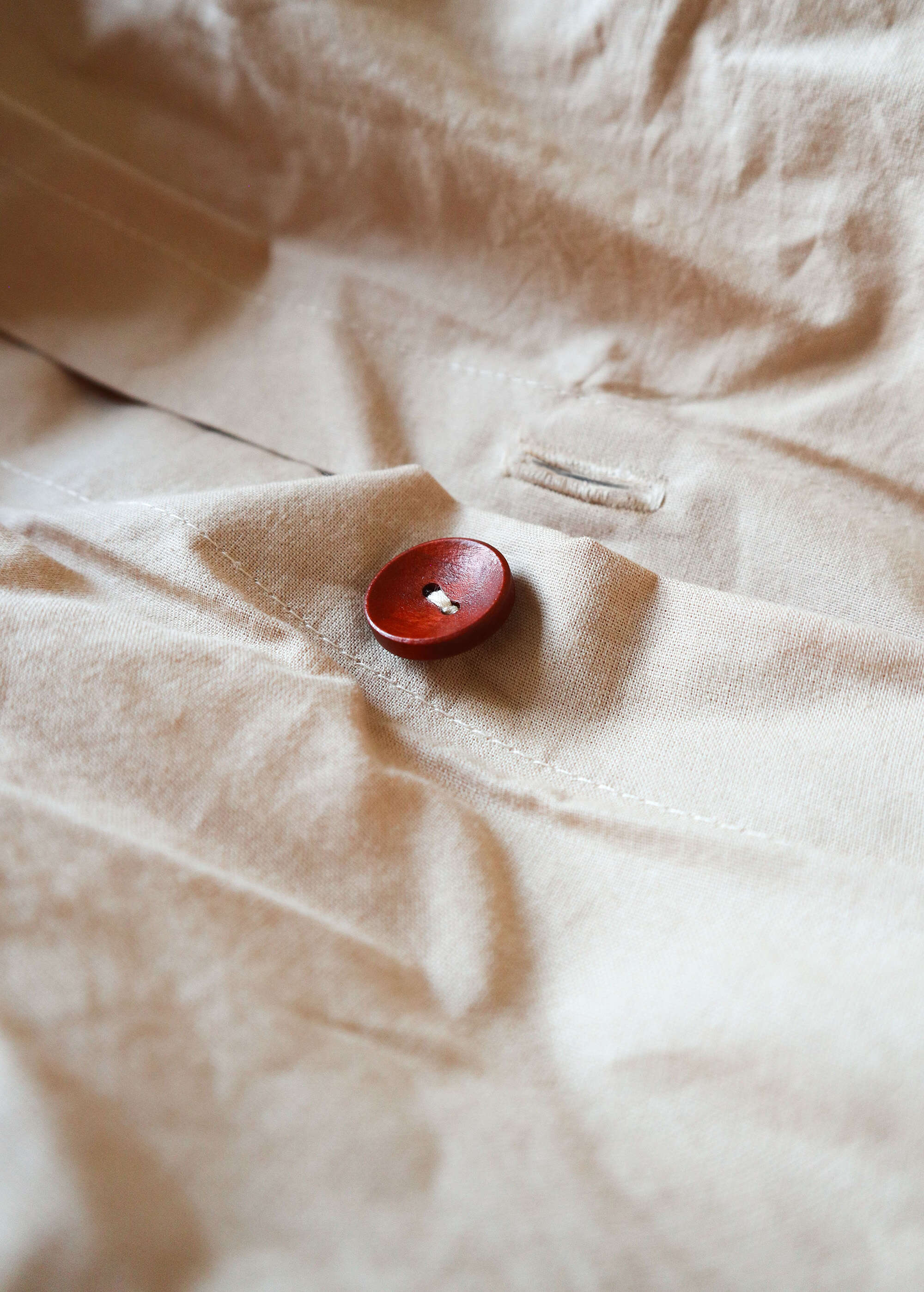 Stonewashed Cotton Duvet Set in Beige