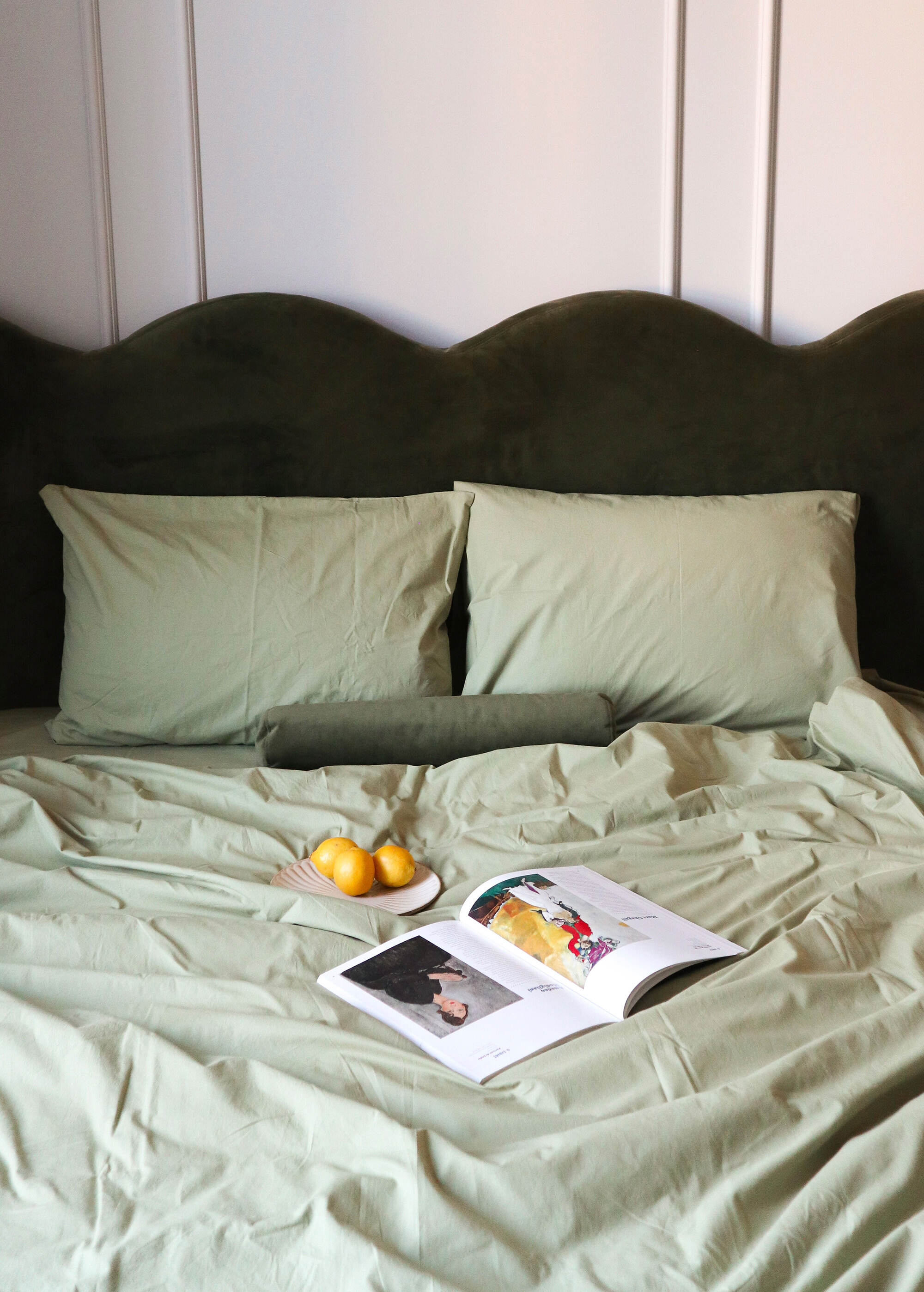 Stonewashed Cotton Duvet Set in Mint