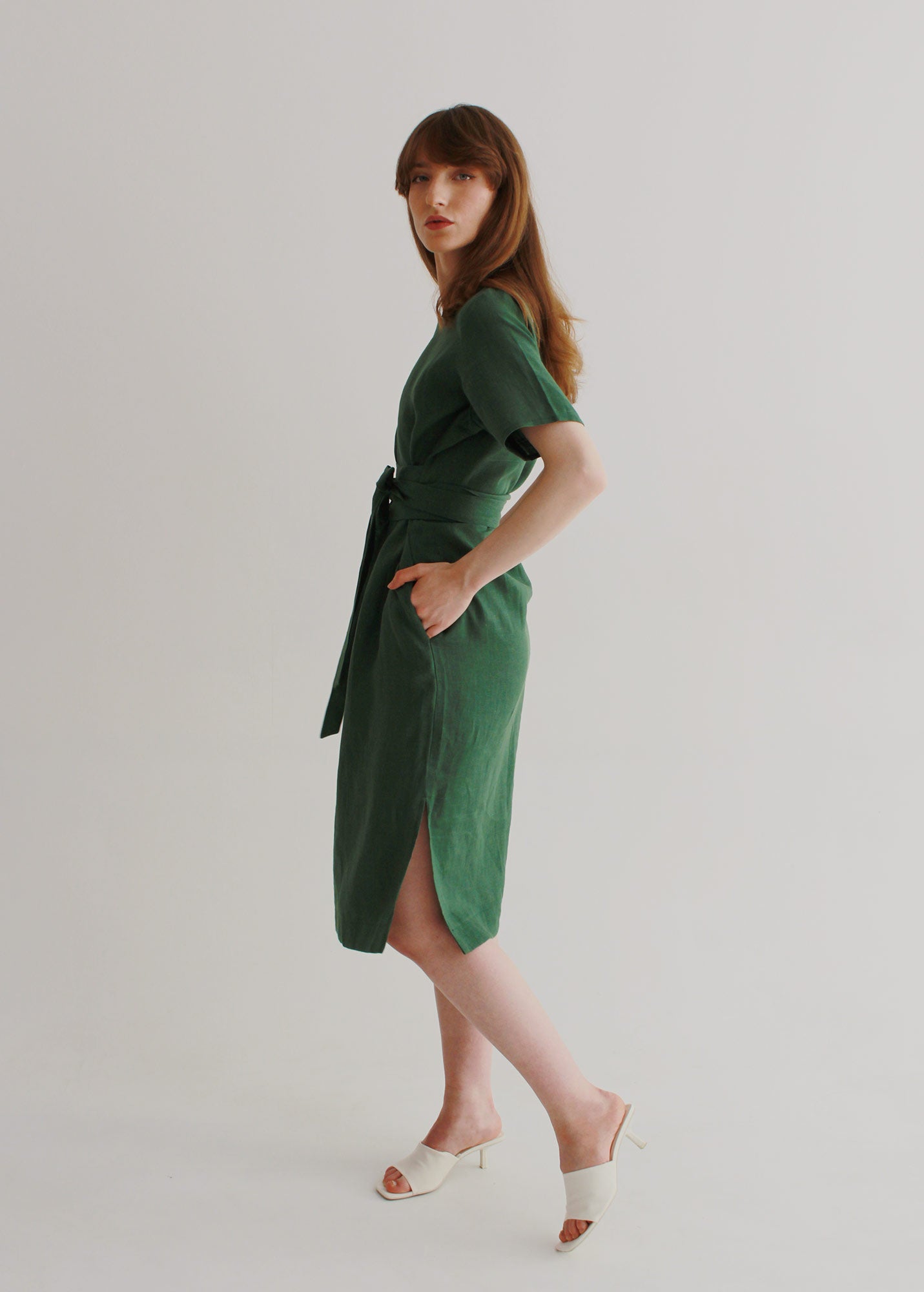 "Adelia" Green Long Dress