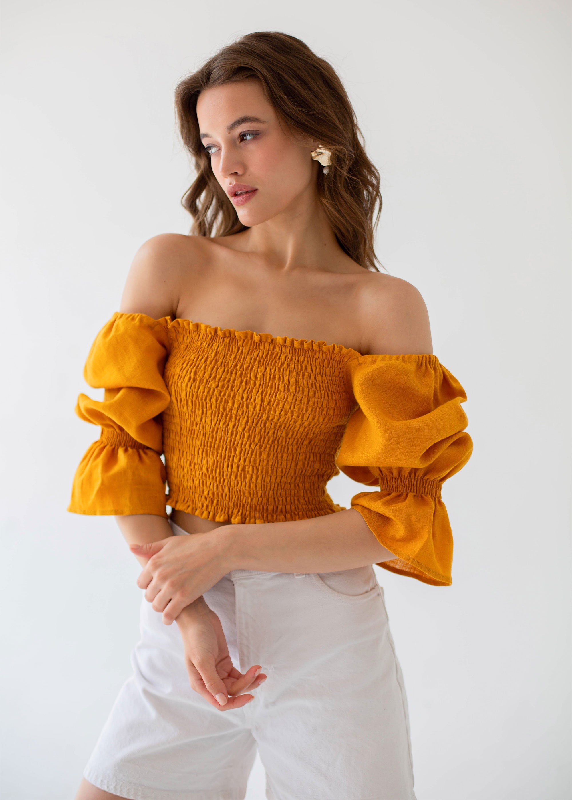 "Camila" Mustard Yellow Top