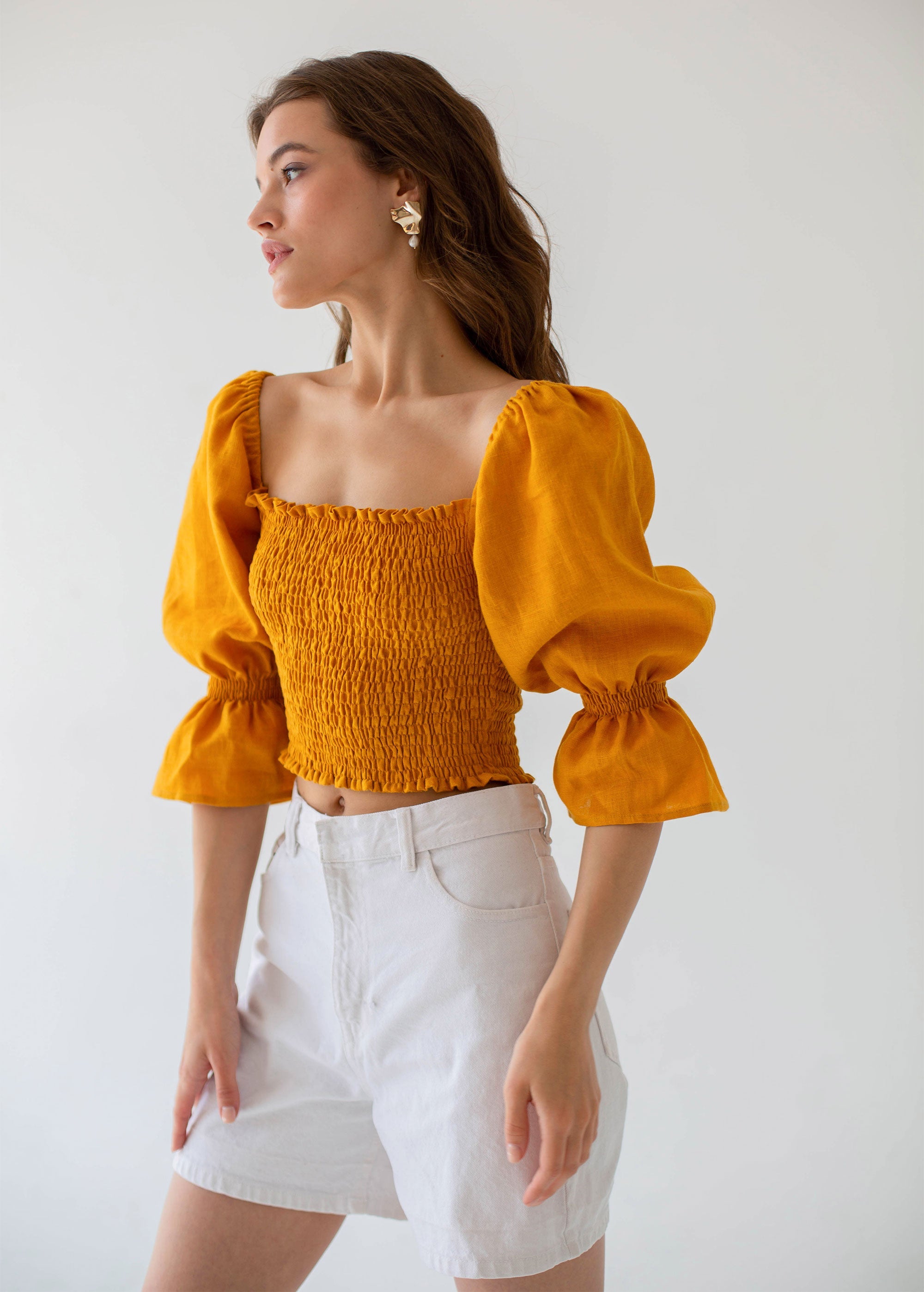 "Camila" Mustard Yellow Top