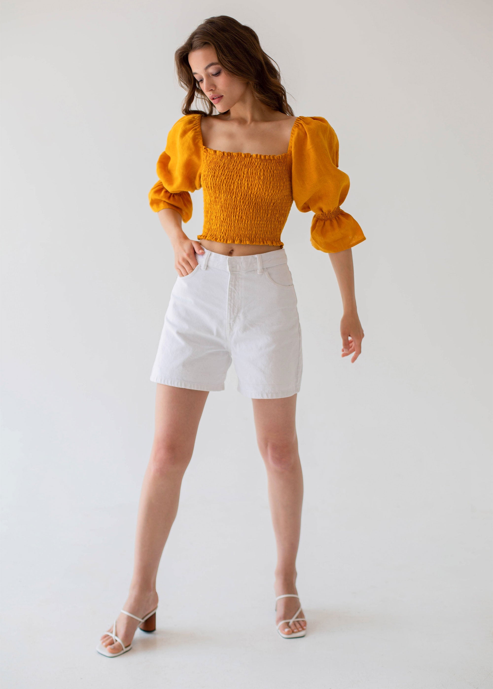"Camila" Mustard Yellow Top