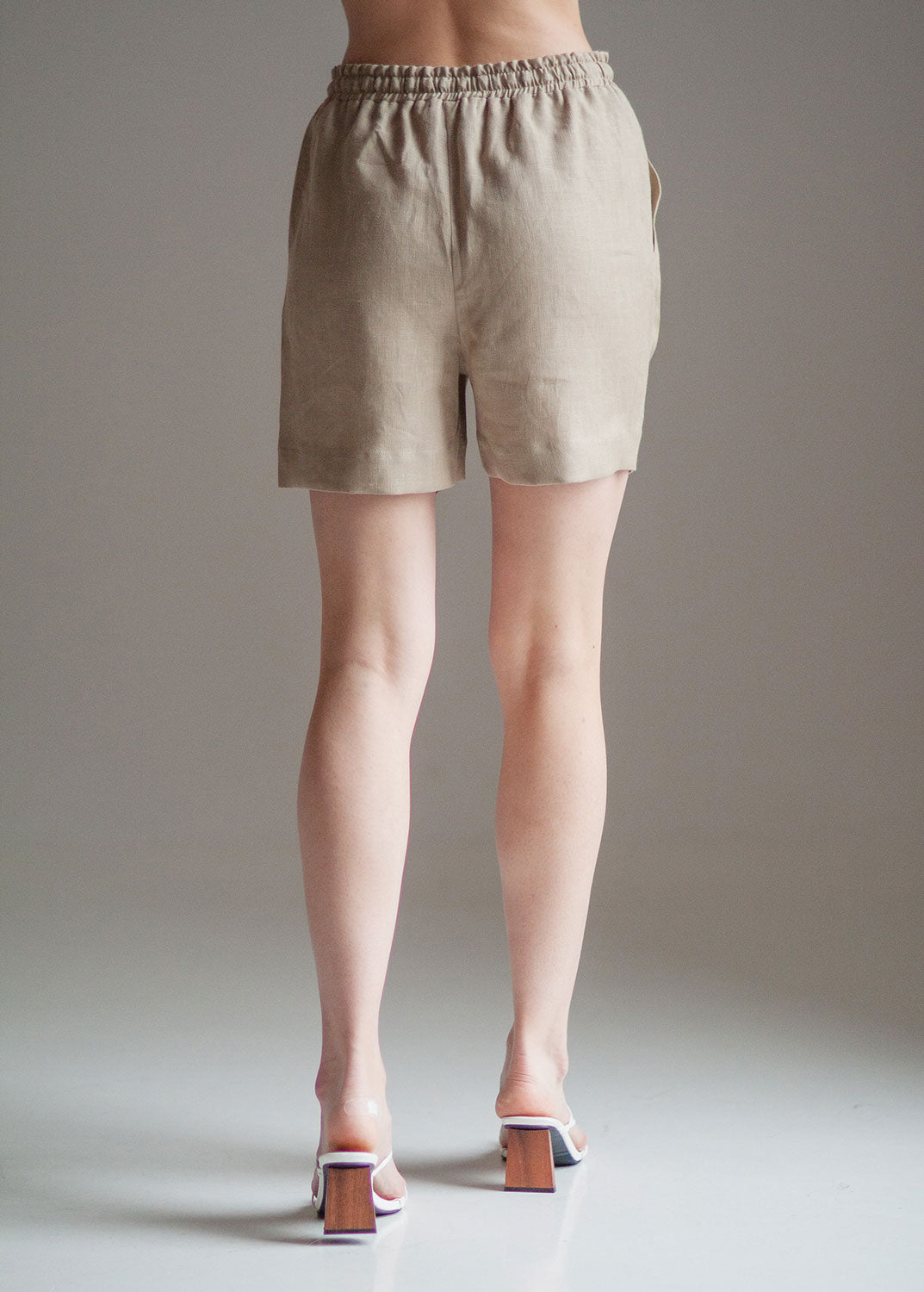 Cream Linen Shorts