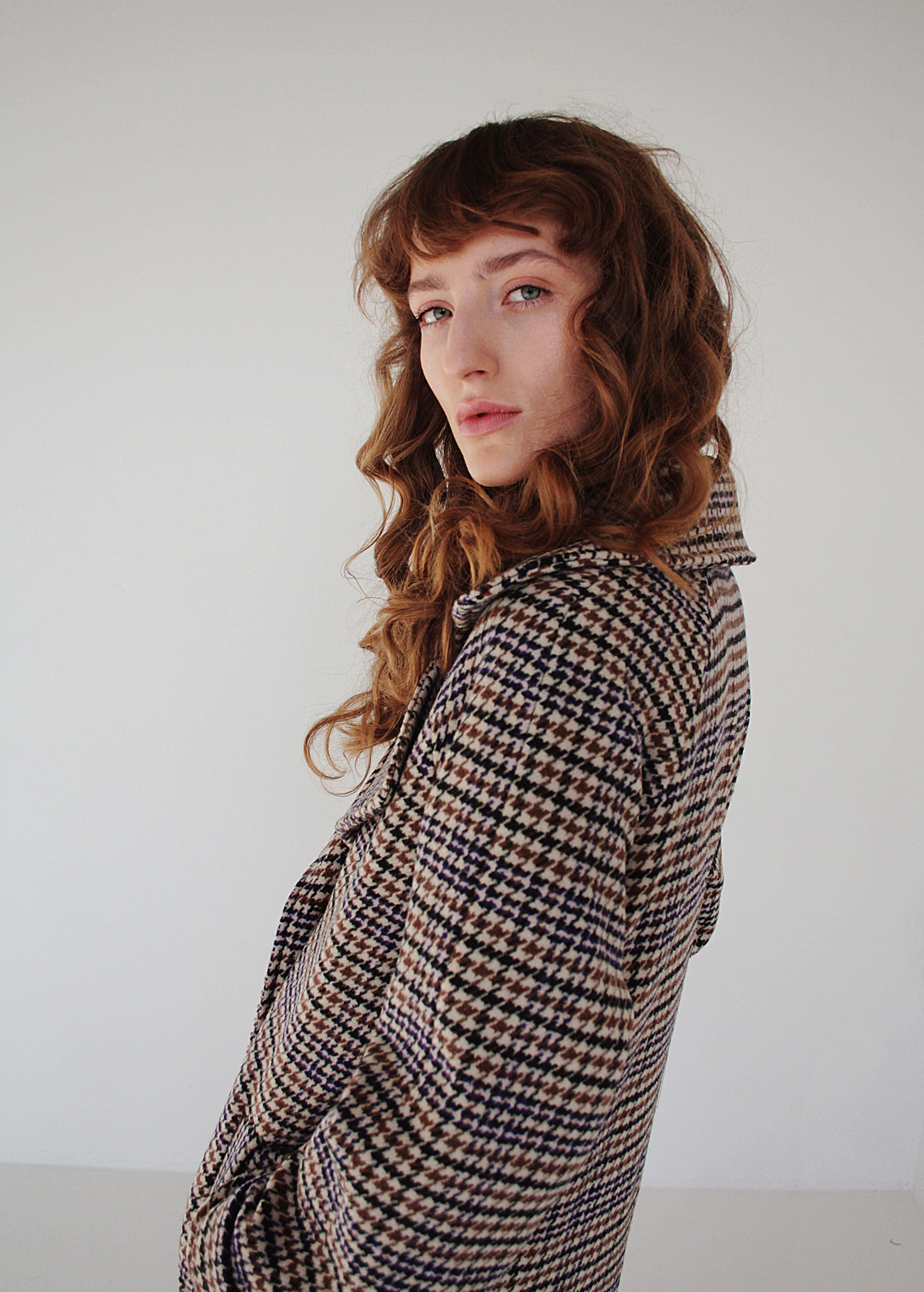 "Emma" Checked Classic Wool Coat