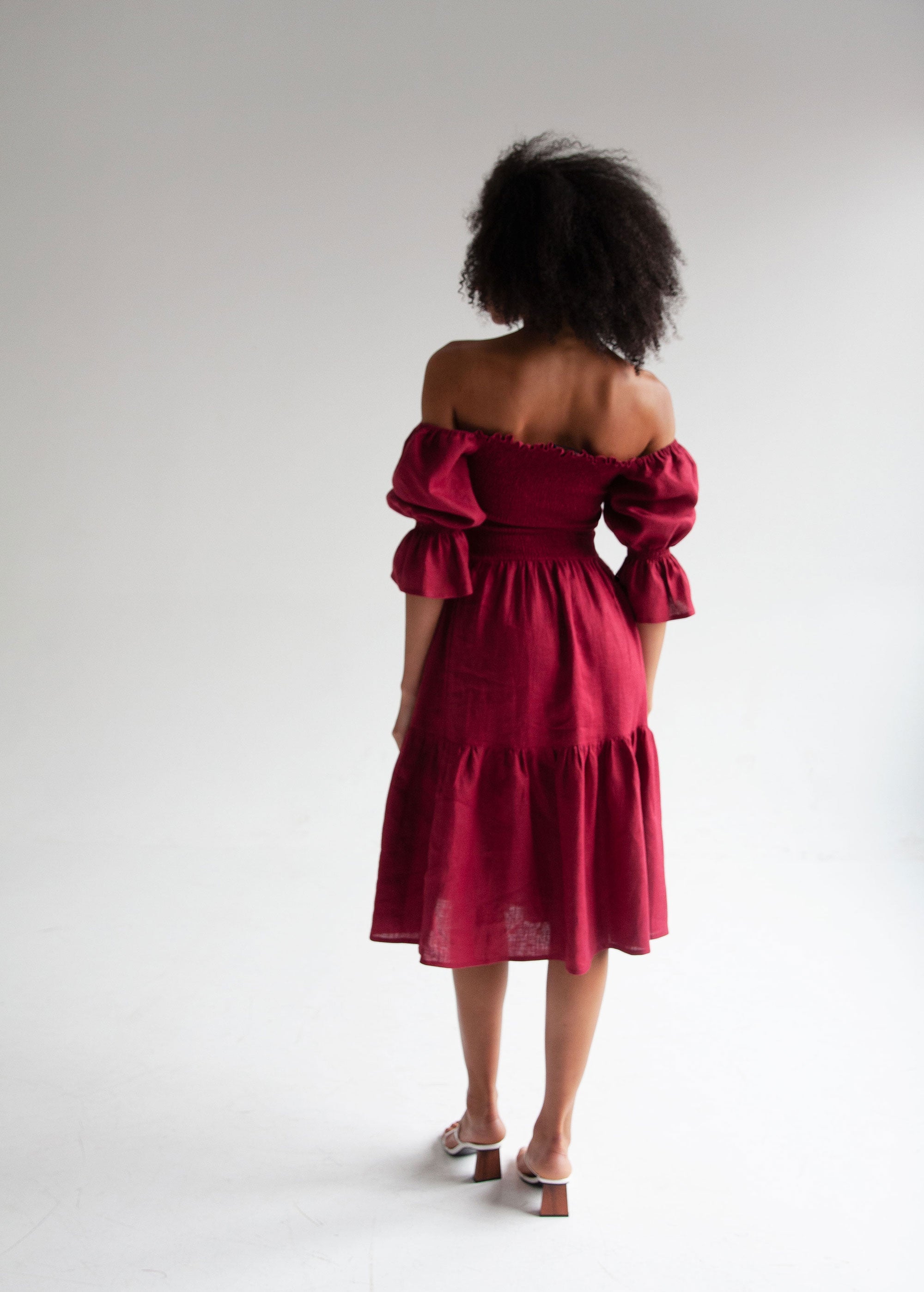 "Camila" Burgundy Midi Dress