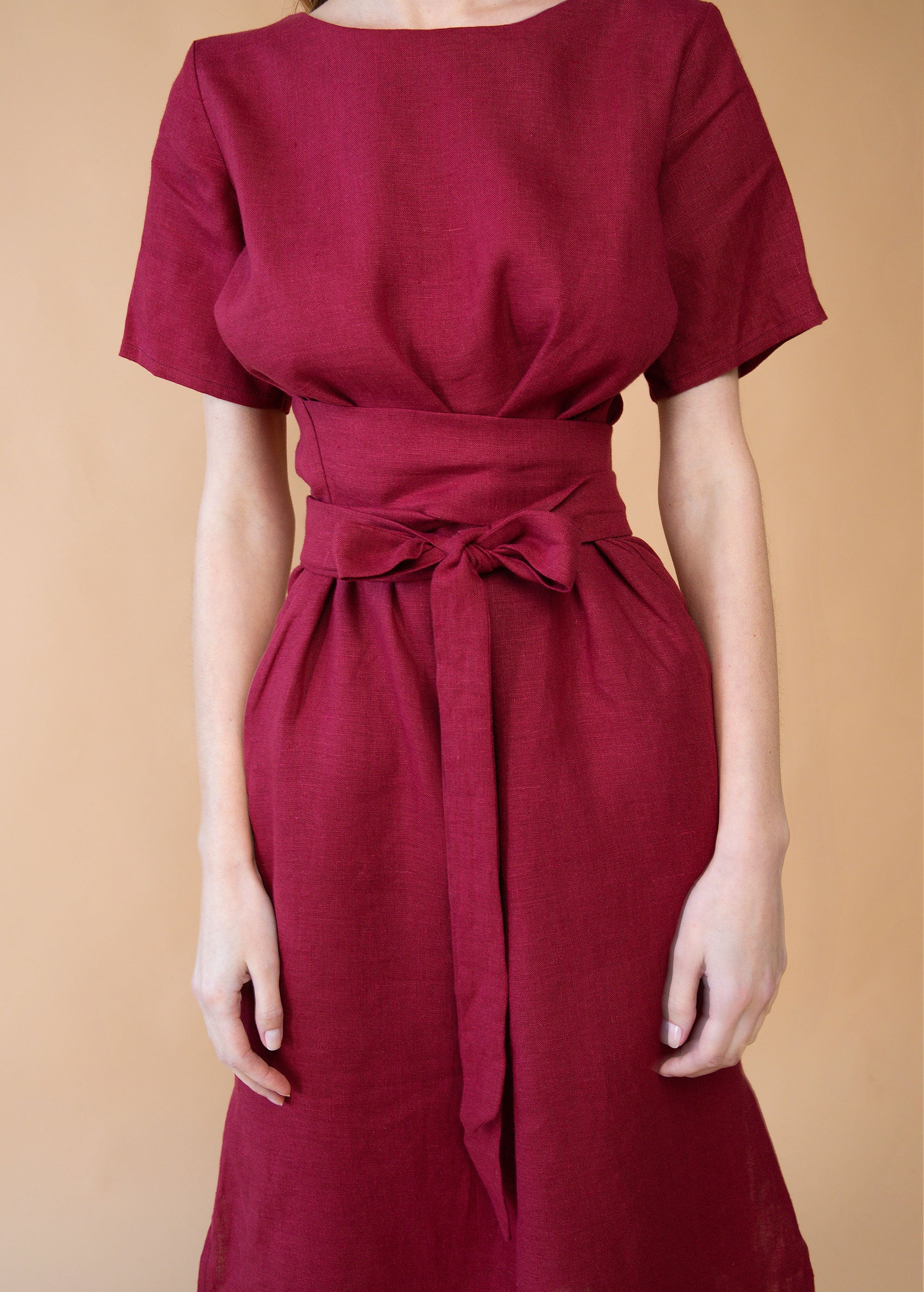 "Adelia" Burgundy Long Dress