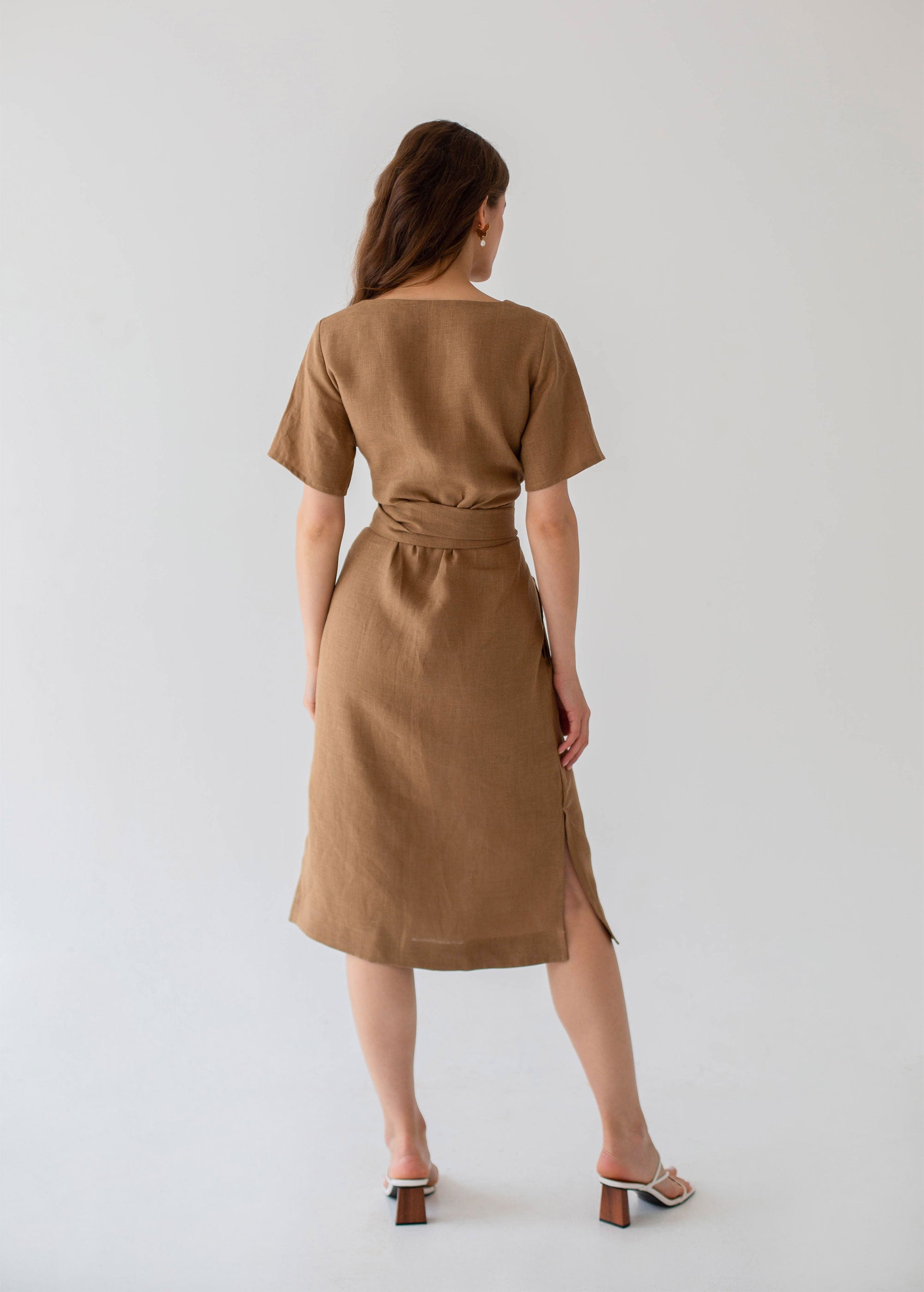 "Adelia" Sand Midi Dress
