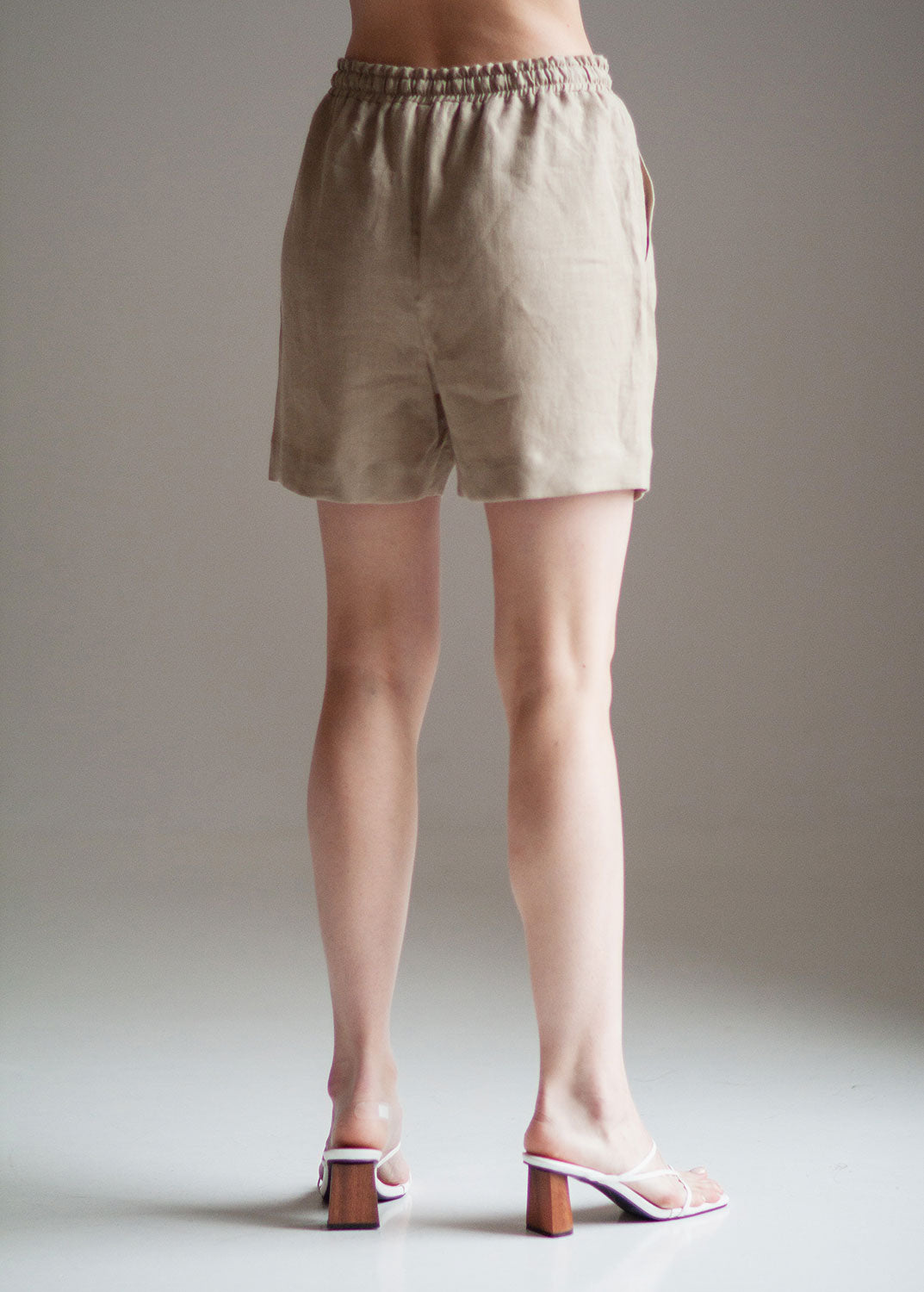 Cream Linen Shorts